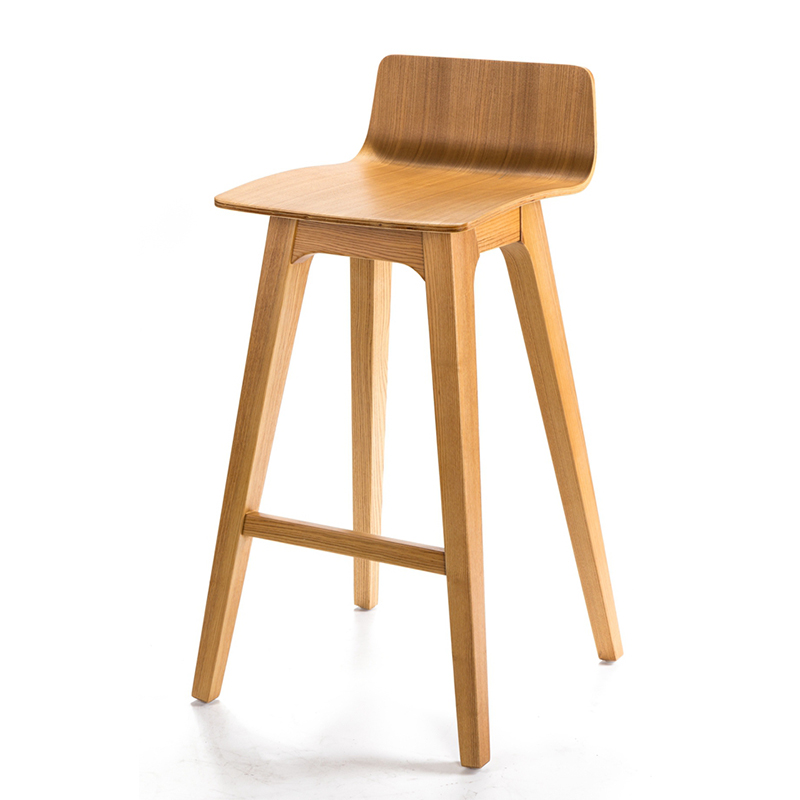 YY-003 (1)ASH solid wood nordic style bar stool chair