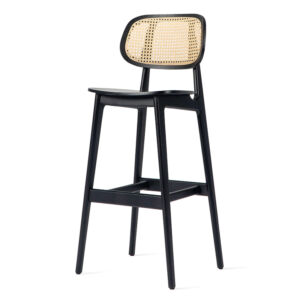 ASH wood natural rattan bar stool chair