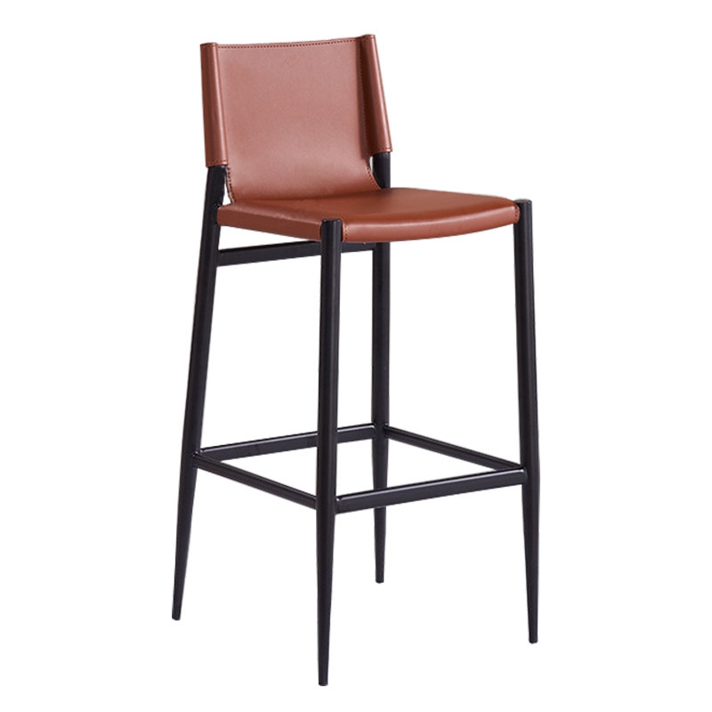 Simple saddle metal steel bar chair stool