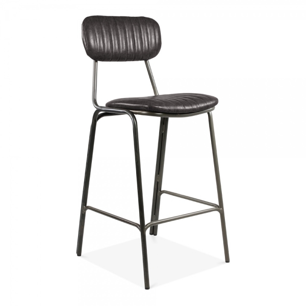 industrial style leather steel bar chair